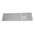 White wireless mechanical keyboard with 109 keys and three-key zone technology