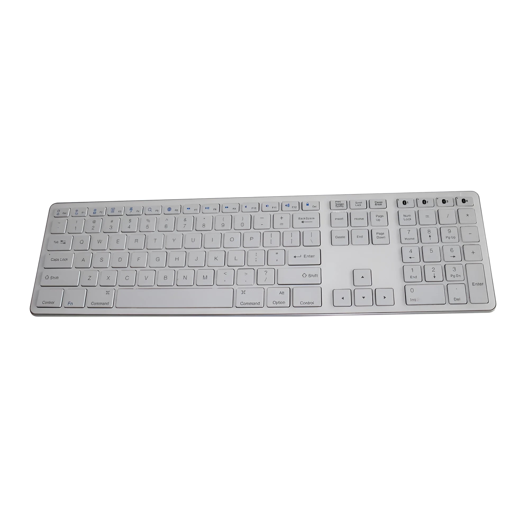 White wireless mechanical keyboard with 109 keys and three-key zone technology