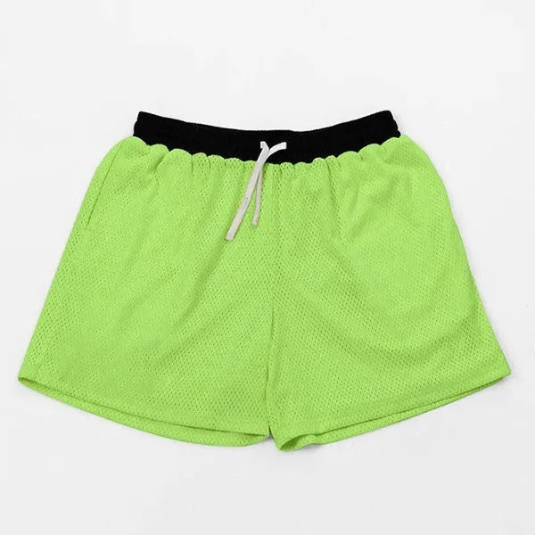 Men's mesh quick-drying shorts in black, red, green, purple or blue for summer sports