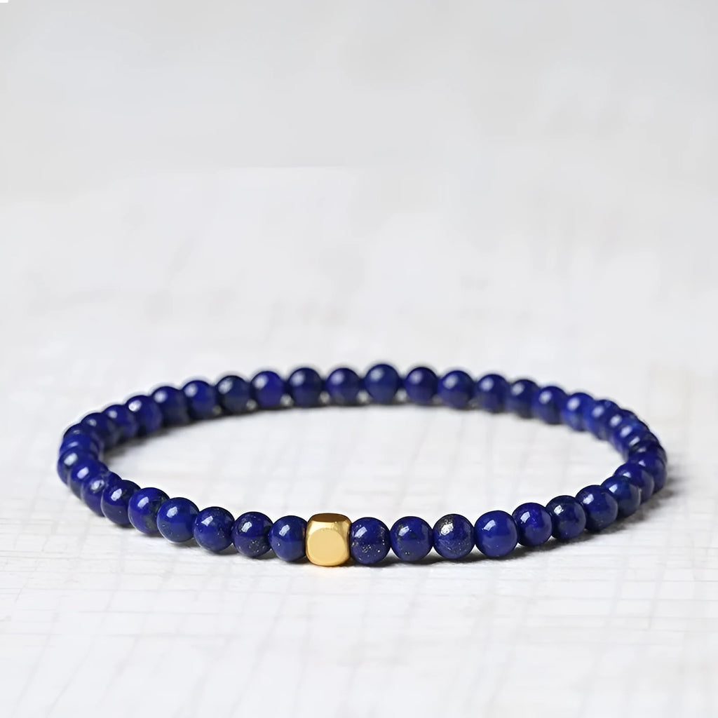 Natural green gold stone bracelet for women with geometric 16mm crystal beads