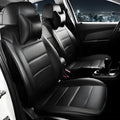 Cow leather car seat cover in beige and black with red line colour options