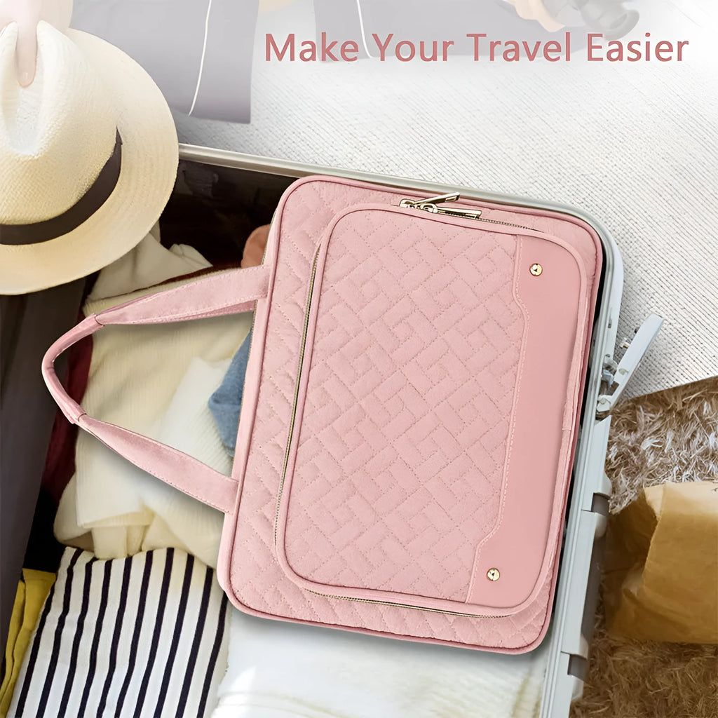 Black or pink waterproof hanging cosmetic bag with dimensions 30.5cm wide by 11cm deep by 22.9cm tall
