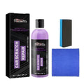 Scratch repair agent kit showing 100ml bottle, sponge applicator, and microfiber cloth