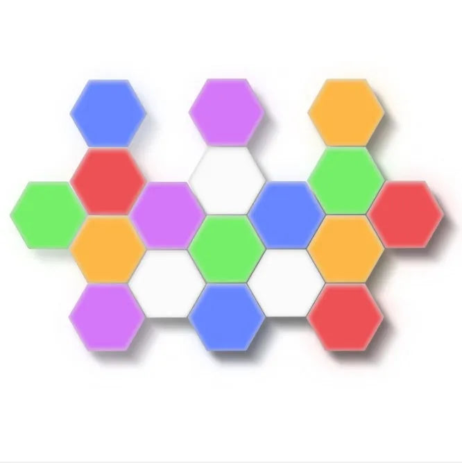 Helios modular honeycomb touch wall lamp with LED lights and ABS shade in modern minimalist style
