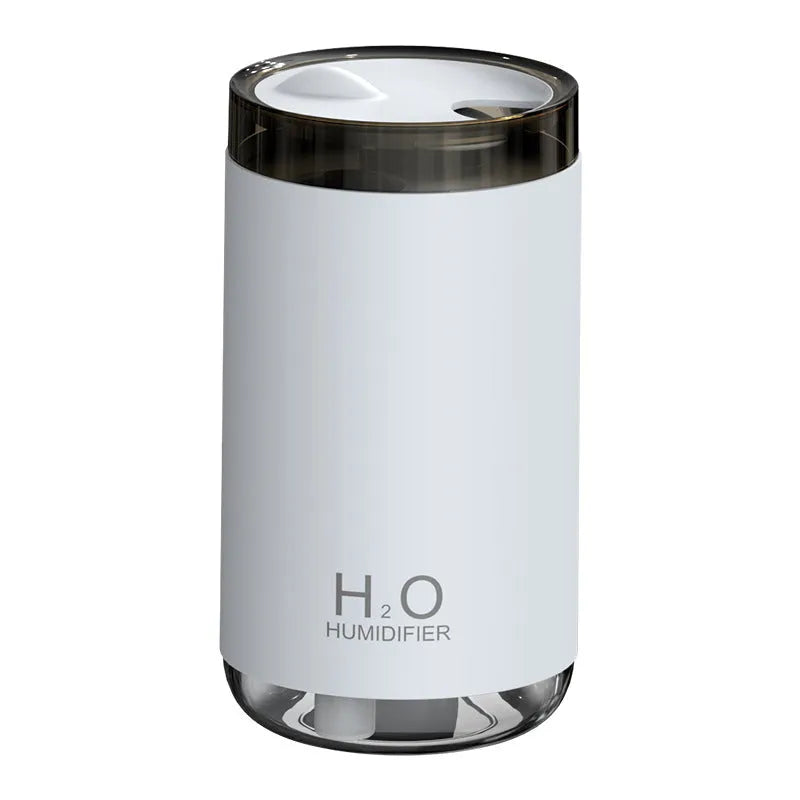 Jellyfish smoke ring humidifier with warm night light USB operation in blue pink white colours