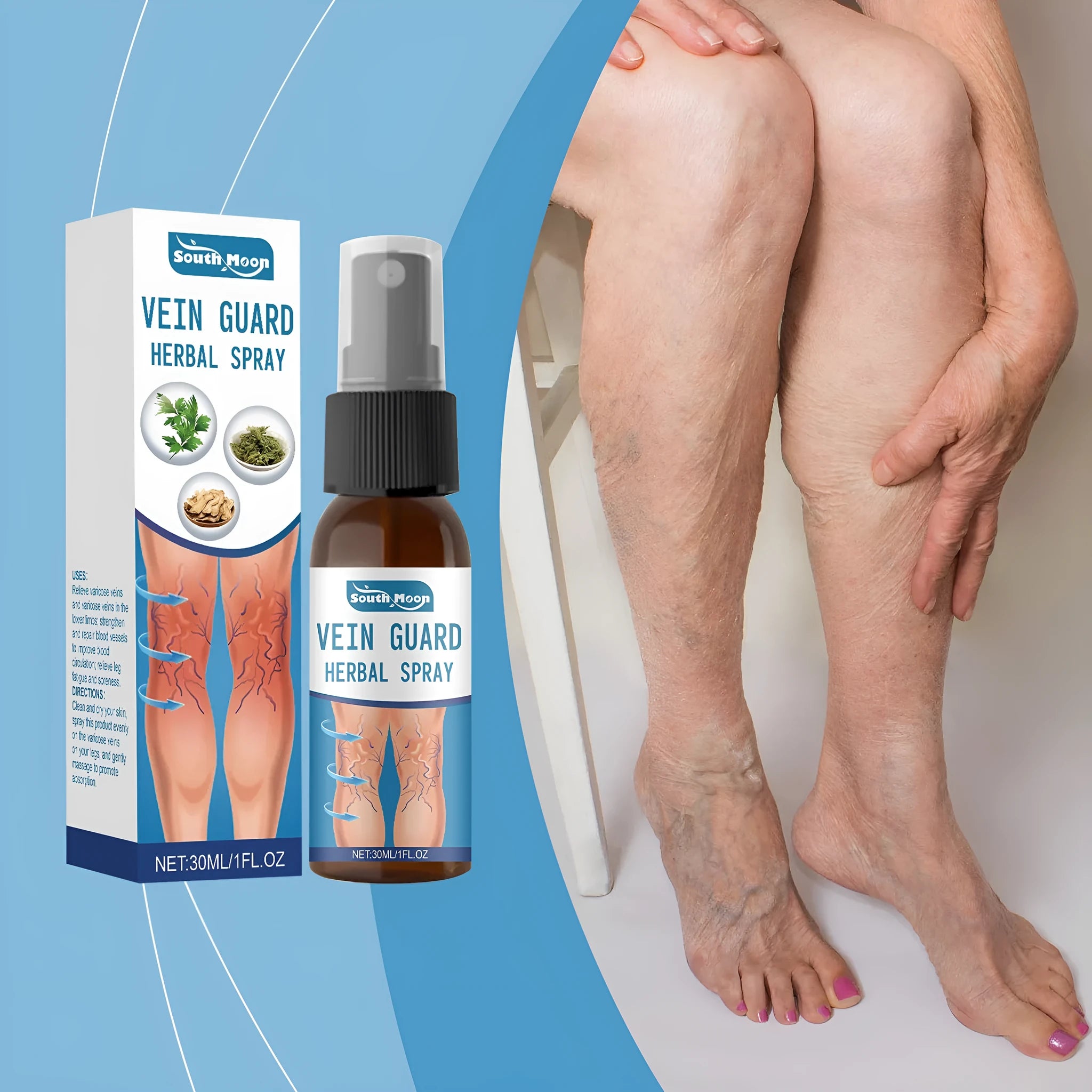 30ml bottle of Herbal Body Care Spray Gentle with a spray nozzle.