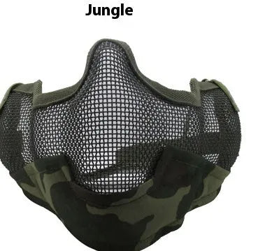Carbon steel protective face mask for outdoor tactical sports in various colour options