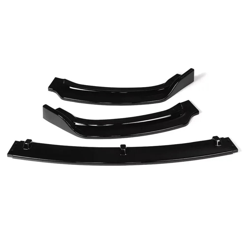 Bright black polypropylene front bumper lip spoiler for BMW F30 F35 3 Series.