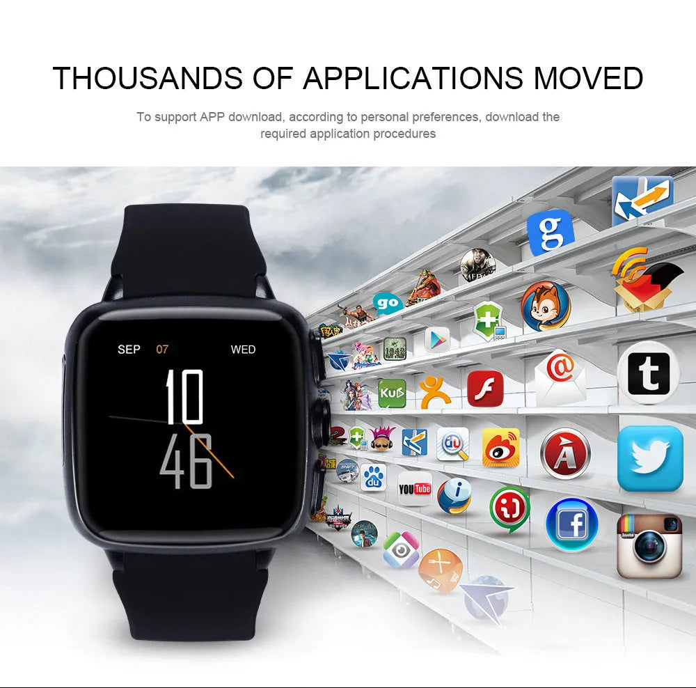 Black and white smart watch with 1.54 inch screen on wrist