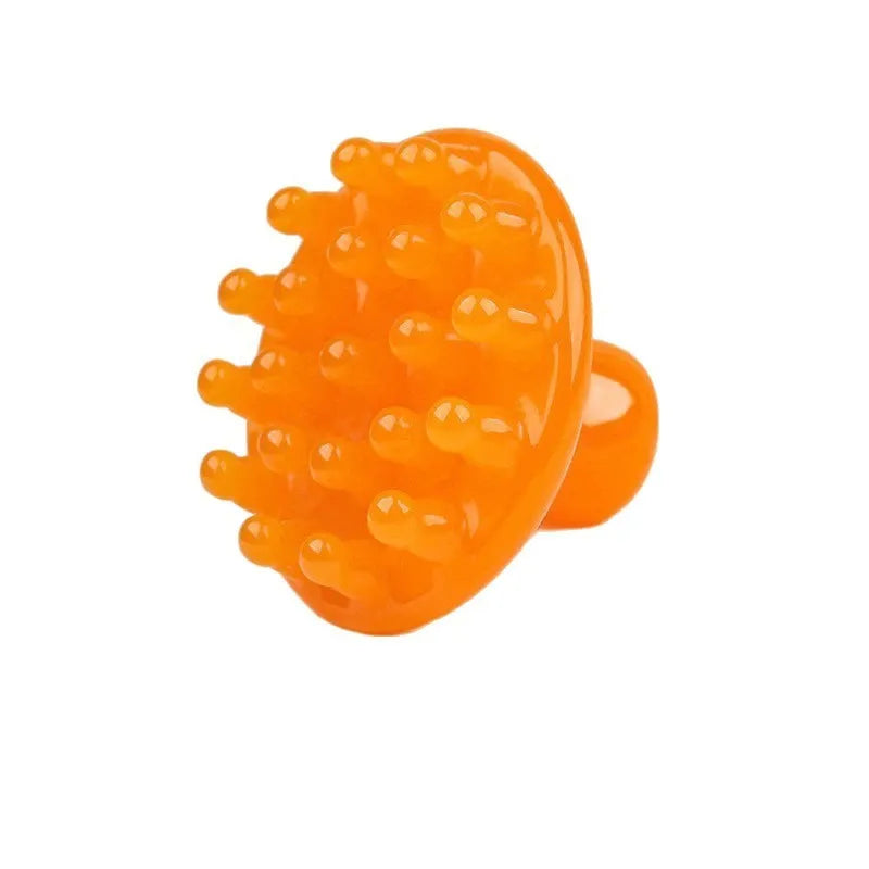 Wooden disc massage comb with 21 teeth in coffee brown colour