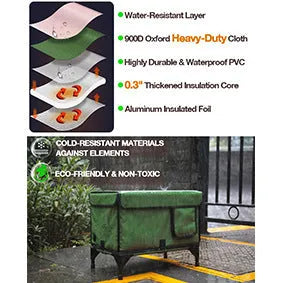 Green foldable insulated cat cage showing cloth construction and collapsible design