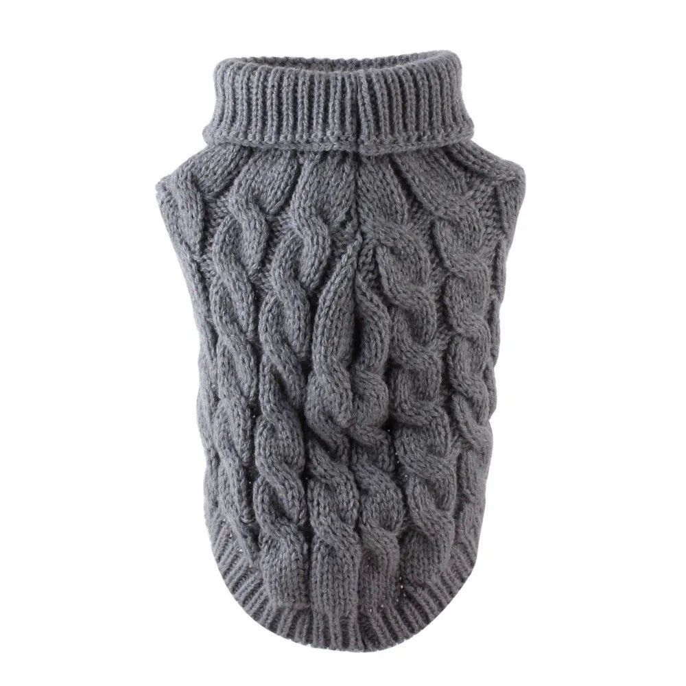 Casual acrylic dog sweater for small and medium dogs in beige on a white background