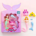 Flower Fairy decorative eraser suit set showing twelve TPR rubber erasers with fairy and mermaid designs