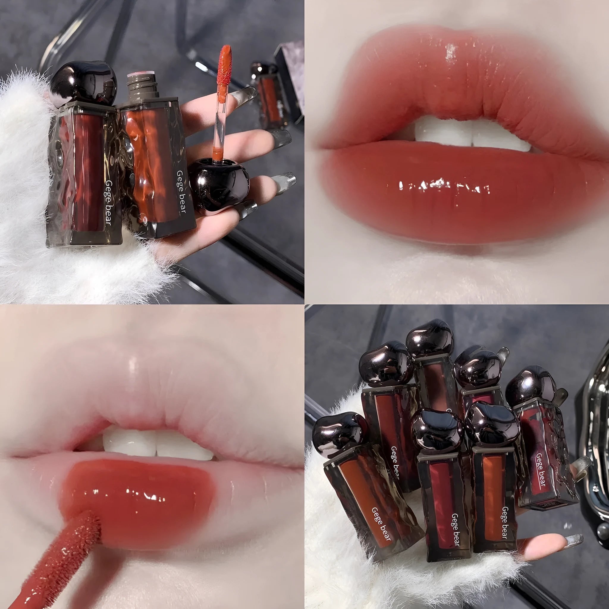 Glacier Lava Lip Lacquer lip gloss with water-light mirror finish in one of seven available colour shades