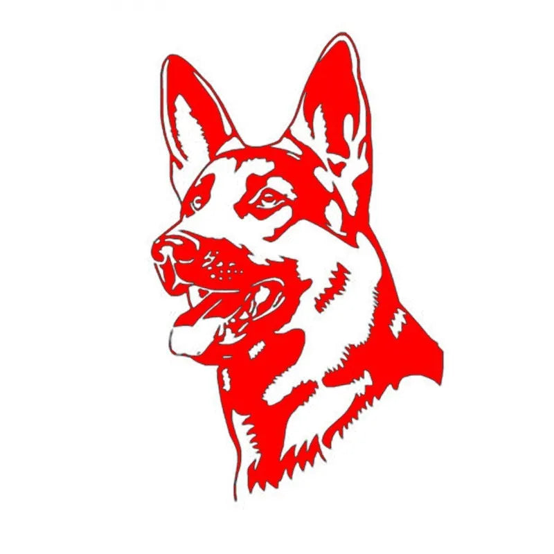 Reflective hunting dog Alsace Shepherd vinyl car sticker in multiple colour options