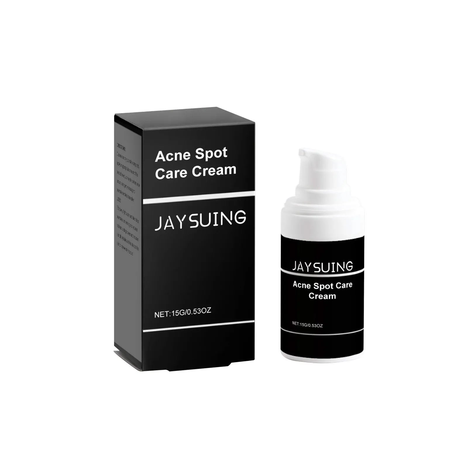 15g tube of acne cream with mint leaf and tea tree oil for facial blemish treatment