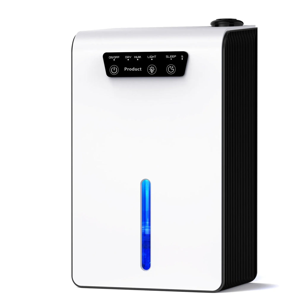Milky white household dehumidifier for bedroom use with mute operation