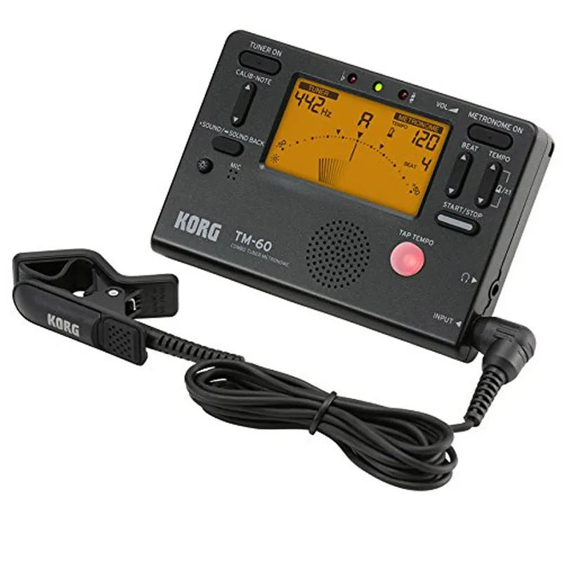 TM-60 black and white electronic tuner metronome with display and controls