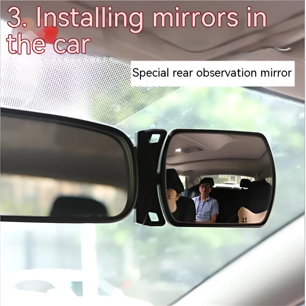 Wide angle widened car rearview mirror 8x6cm glass interior safety mirror