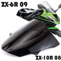 Motorcycle windscreen for Kawasaki ZX-6R and ZX-10R in blue and brown tint options