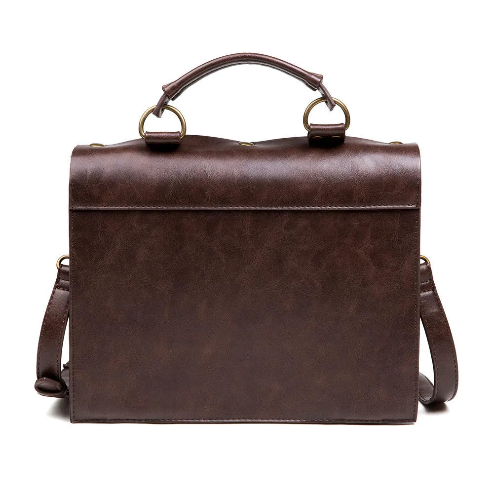 Bronze hardware steampunk industrial retro shoulder bag with pillow bag design