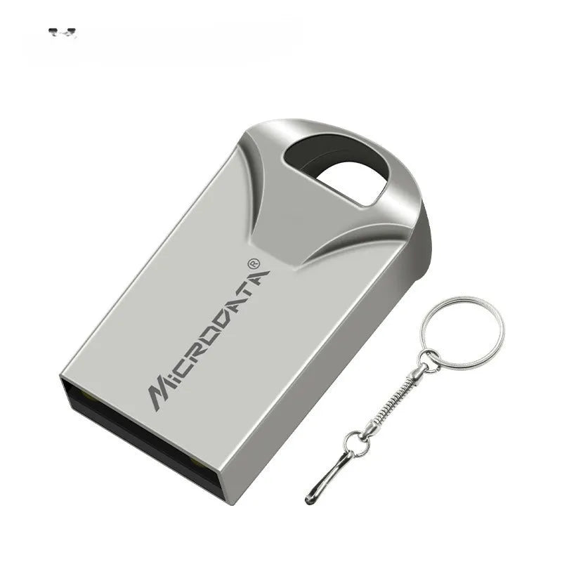 Car-shaped metal USB flash drive on a necklace chain, shown in black colour