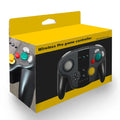 Black wireless gamepad controller with colourful packaging for Nintendo Switch and PC gaming