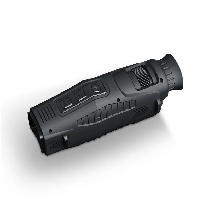 HD infrared night vision monocular with 1.54 inch display and 5X digital zoom on dark background