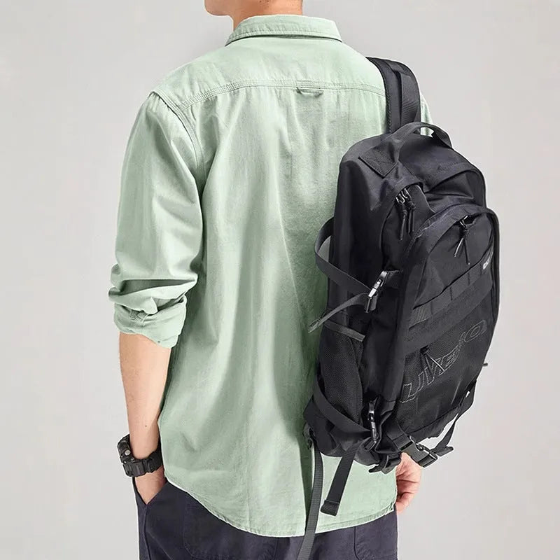 Men's loose fit long sleeve shirt overall in polyester fabric showing cardigan style and colour options