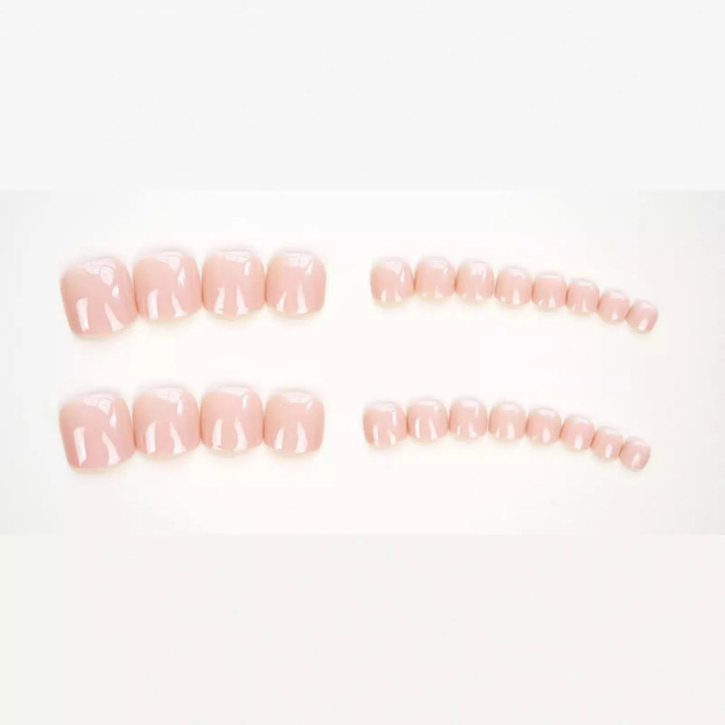 Fashion toe nail stickers with J-52 skin colour and glue adhesive for nail art application