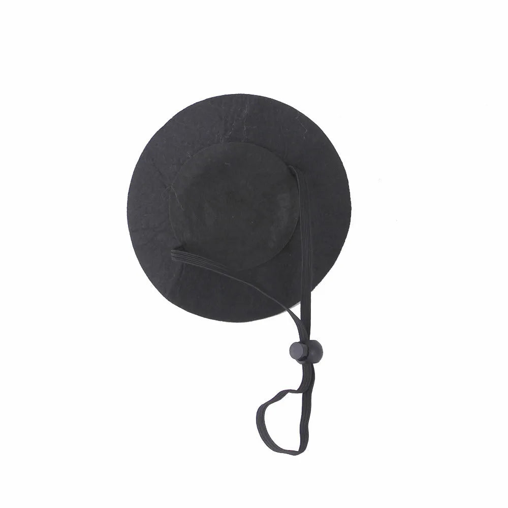 Cloth Halloween hat for pets with embossed pumpkin face design