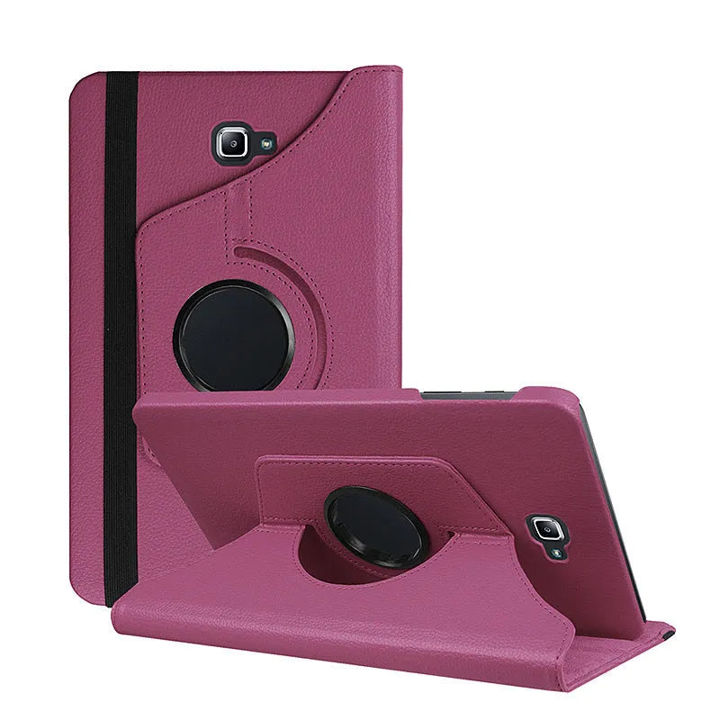 Rotating leather tablet case in black for T500 T510 T530 T550 T560 T580 models with clamshell design