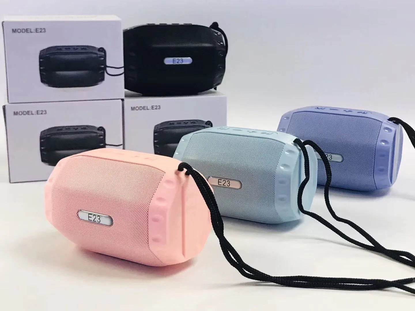 Small card-sized USB Bluetooth speaker in black, blue, pink, or purple colour with wireless connectivity