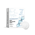 Four nano microneedle skincare patches in a set with herbal ingredients including paeonia lactiflora and cinnamon oil.
