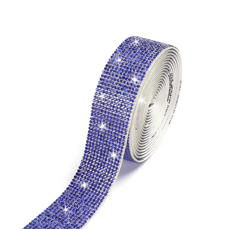 Self-adhesive water drill strip for clothing decoration in white and AB colour