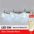 Mirror front bathroom wall lamp with double heads, warm white light option, universal style, 111v-240v