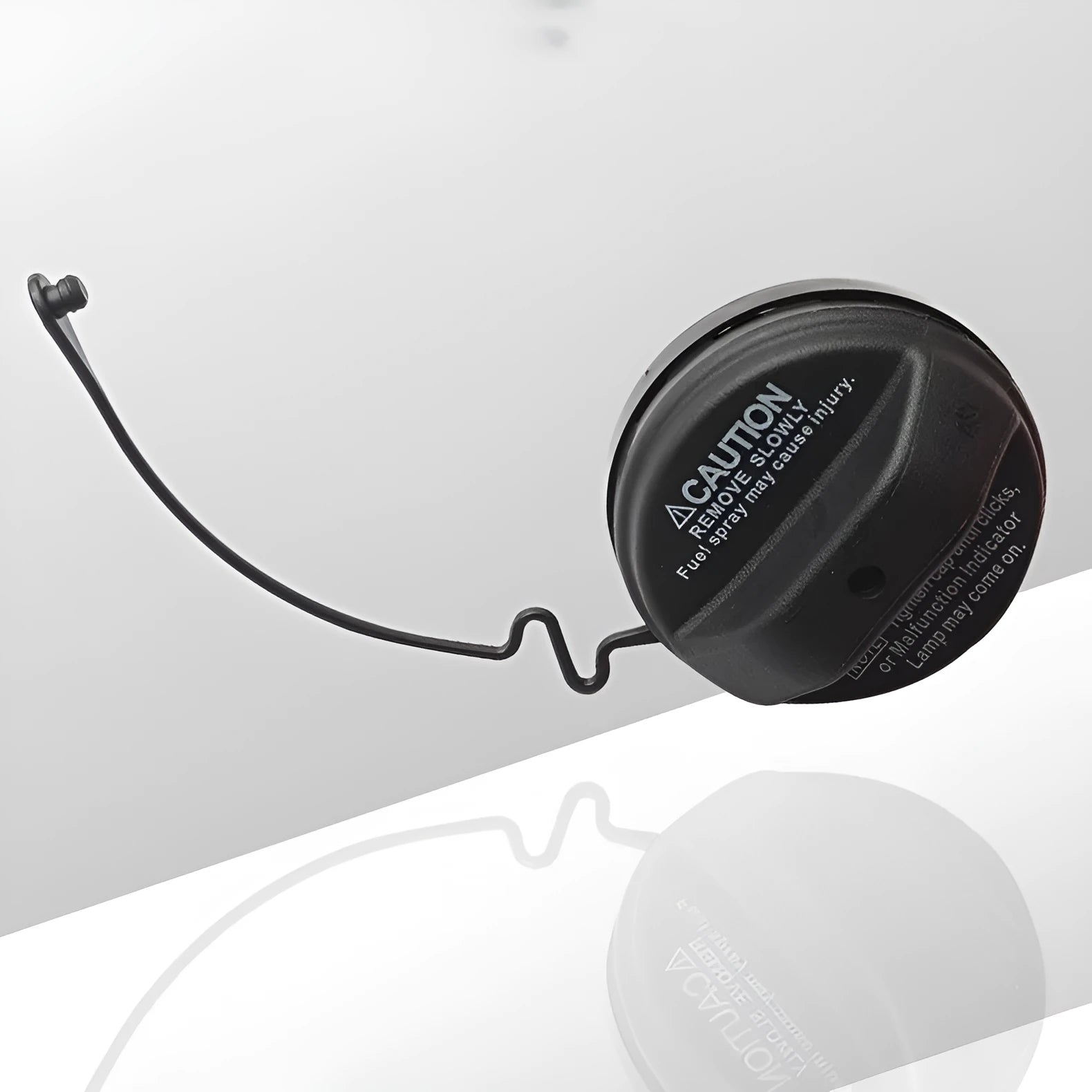 Black Toyota replacement fuel tank cap with snap-type design for fuel filler neck