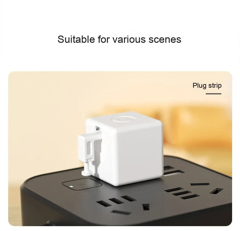 Intelligent Bluetooth Finger Robot voice control remote controller in white, compact size 34.5x34.5x46.5mm