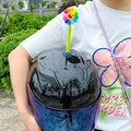 Yellow silicone sunflower decoration with suction cup for helmet attachment