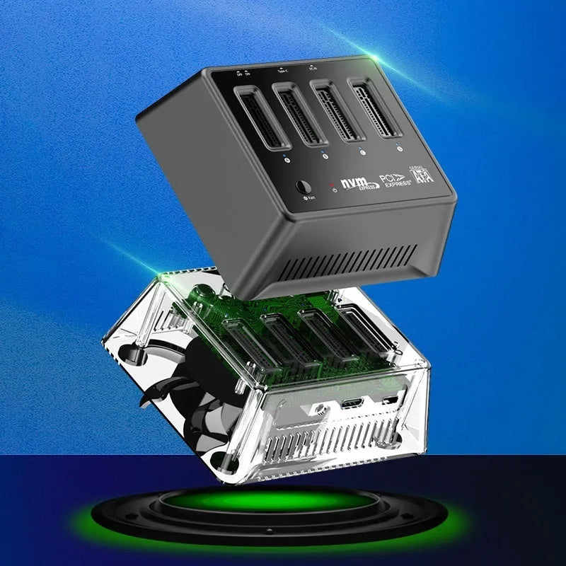 Aluminium M2 dual protocol SSD base, dimensions 90mm x 78mm x 34mm, colour K30174P2