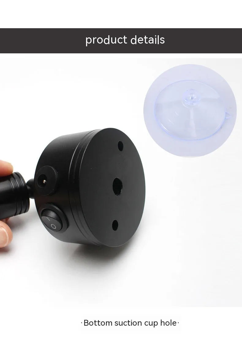 Black rechargeable LED exhibition spotlight with aluminium base and adjustable colour temperature options