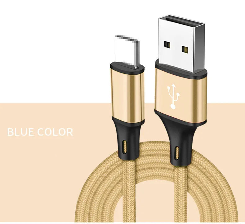 Braided data cable with Lightning interface, TPE insulation, ABS shell, available in multiple colours and lengths