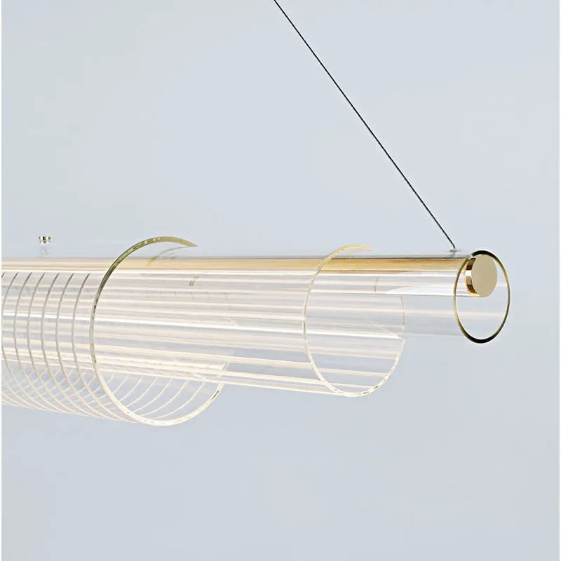Modern minimalist glass pendant lamp with iron construction for restaurant and bar lighting