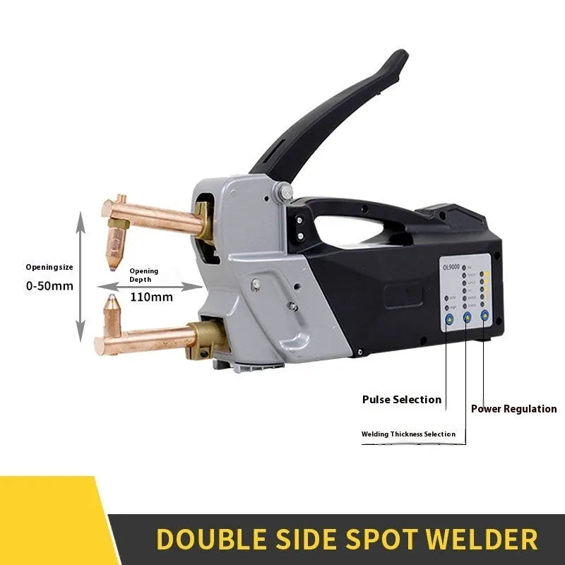 OL8000 double-sided spot welding machine with manual controls and included welding heads