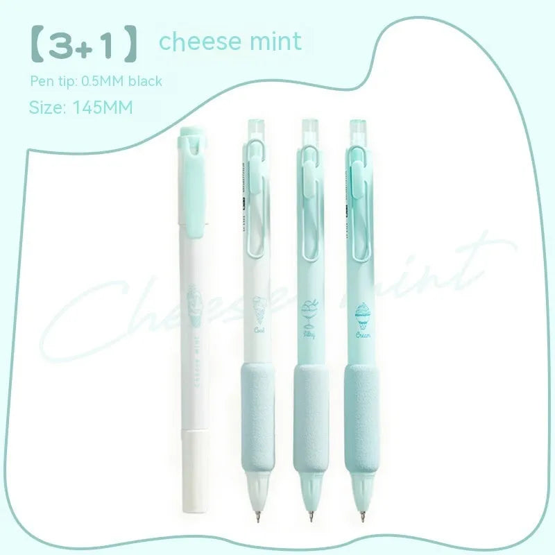 Neutral double-headed fluorescent pen with a 0.5mm tip for calligraphy practice.