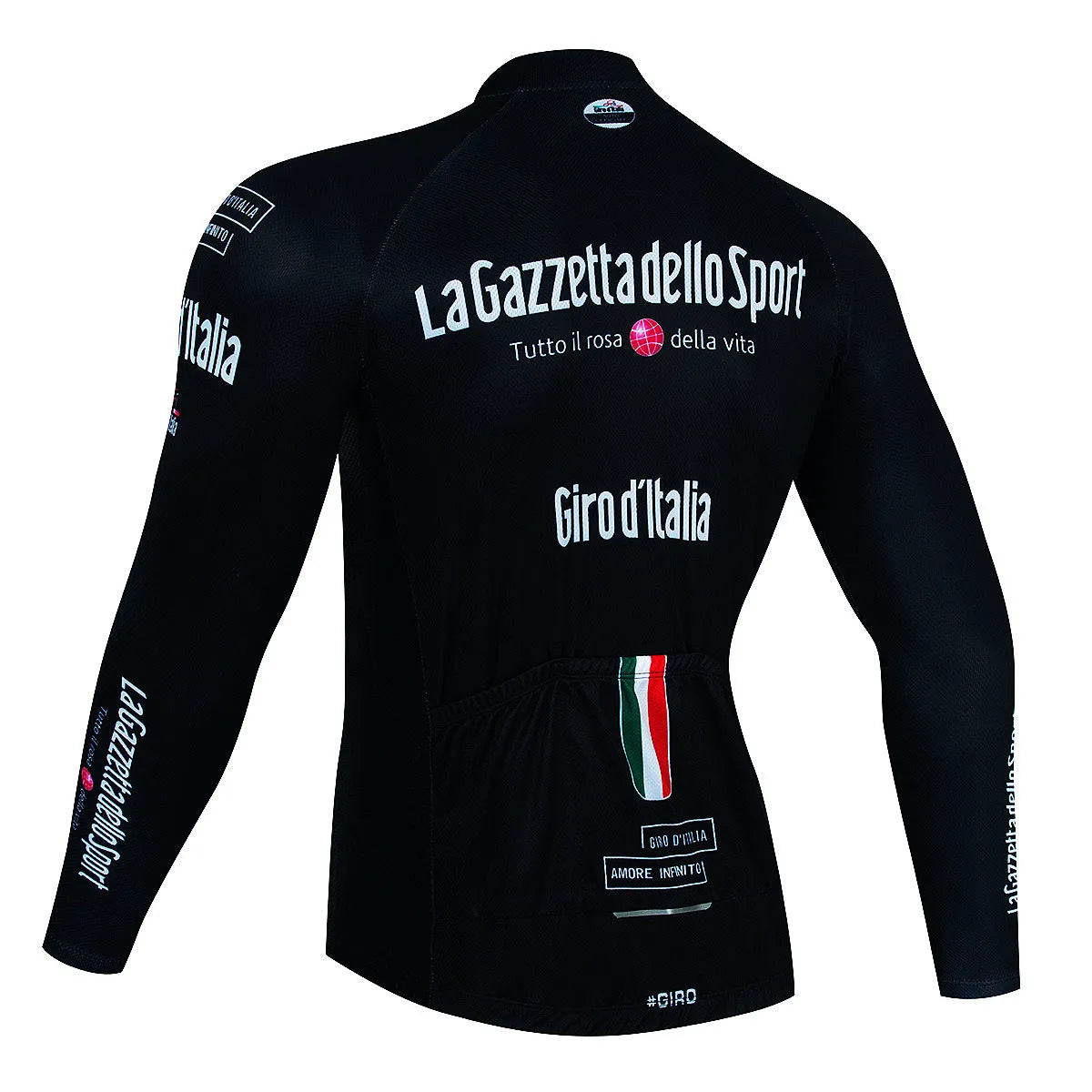 Long sleeve cycling jersey for mountain biking in a patterned colour, showcasing moisture-wicking fabric.