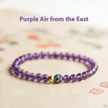 Nine purple lotus charm bracelet in Chinese student retro style with mixed materials