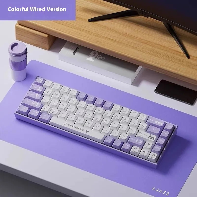 AJAZZ AK680 wired mechanical keyboard with hot-swappable switches in red and white colour scheme.