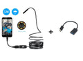 OWSOO USB endoscope with 5m cable, 7mm lens, six LEDs, and magnet hook attachments