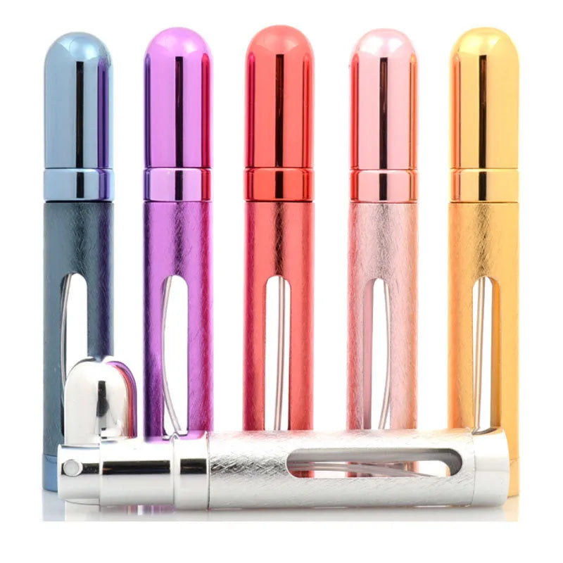 12ml aluminium portable perfume bottle with glass liner in six colour options.